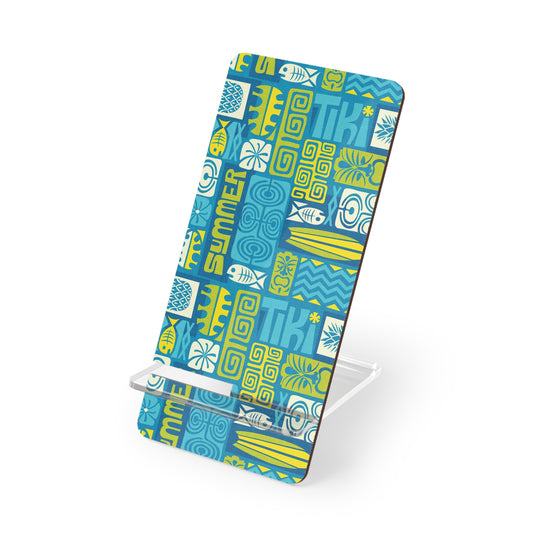 Mobile Display Stand for Smartphones, Tiki Poster Blue