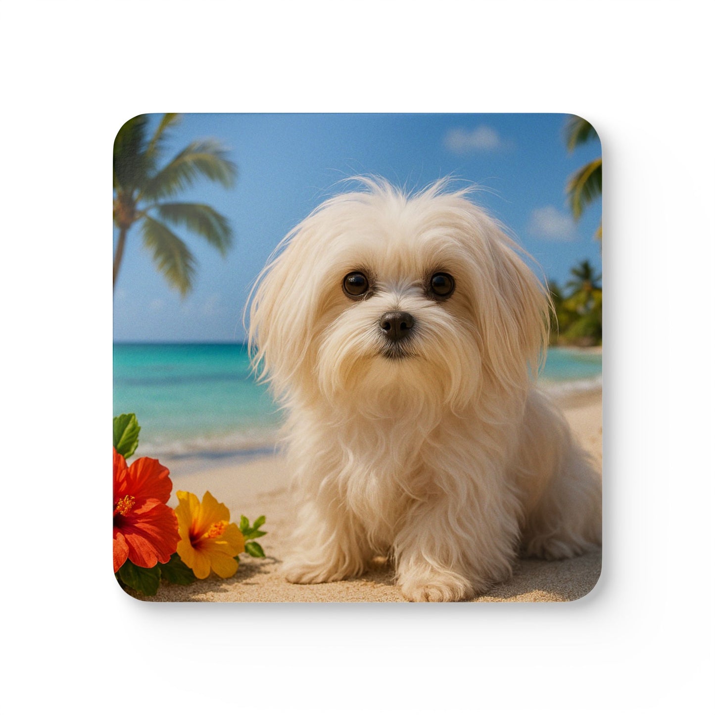 Coaster Set - Puppy Ariel at the Beach
