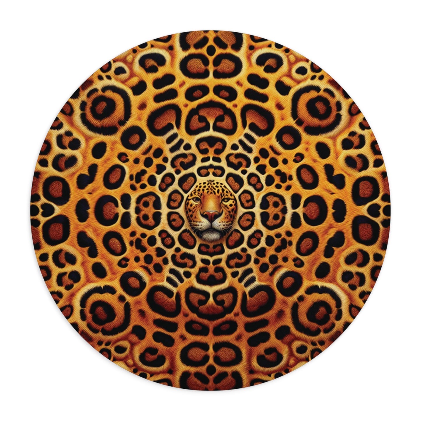 Tropical Mouse Pad, 2 Shapes - Beach Vibes for Home Office & Gamer / Kaleido Jaguar Spots