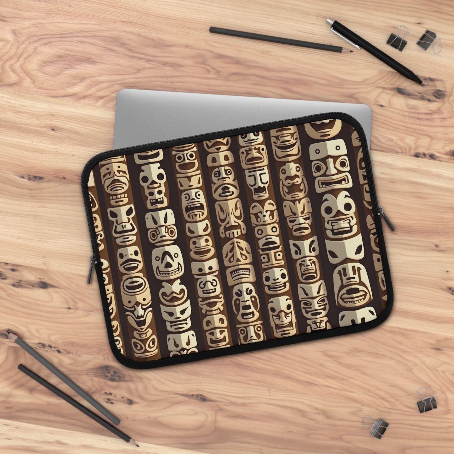 Tropical Laptop Sleeve, 5 Sizes - Perfect for Ocean Lovers & Students / Funny Tiki Totems