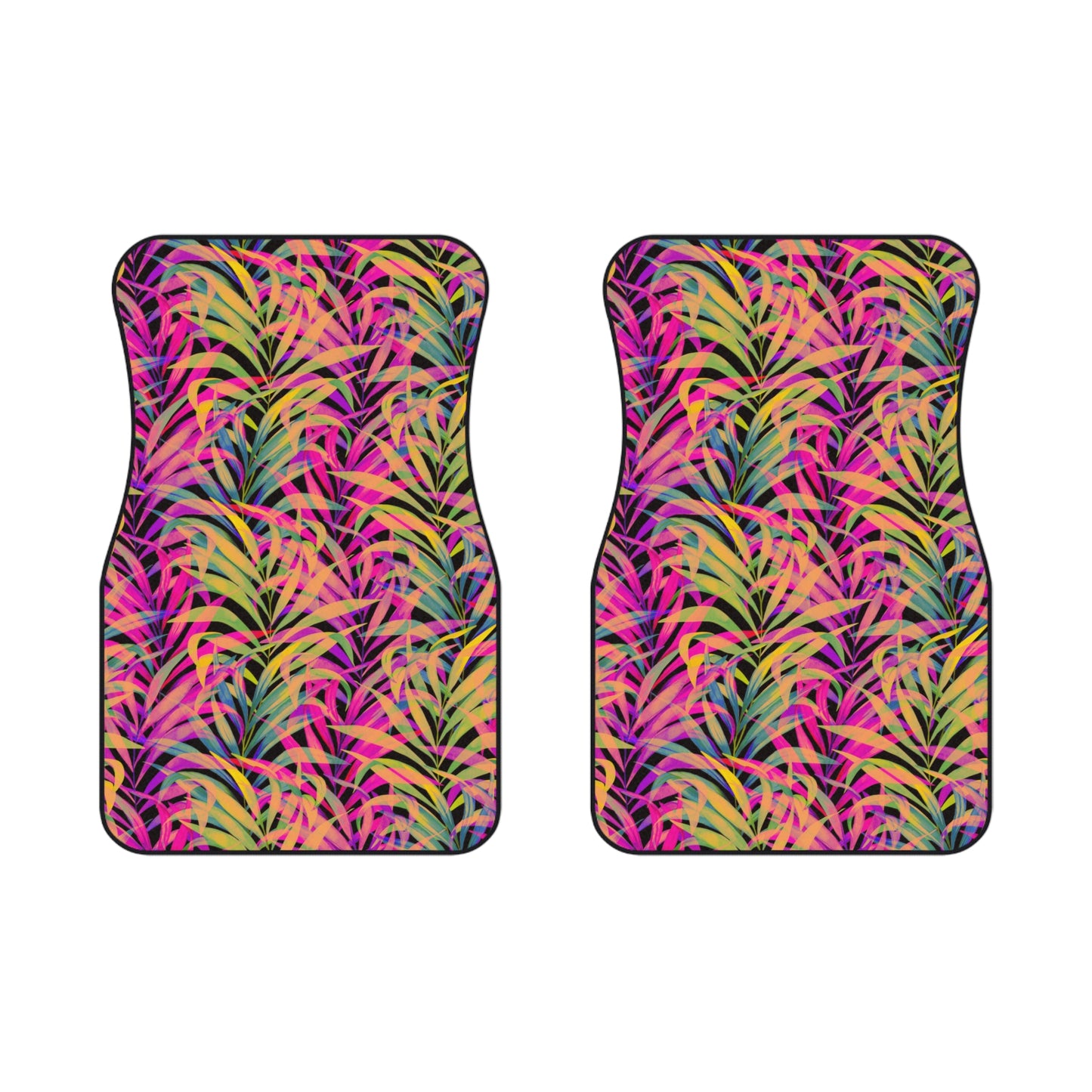 Tropical Rainbow Fronds Car Floor Mats - SET of 2