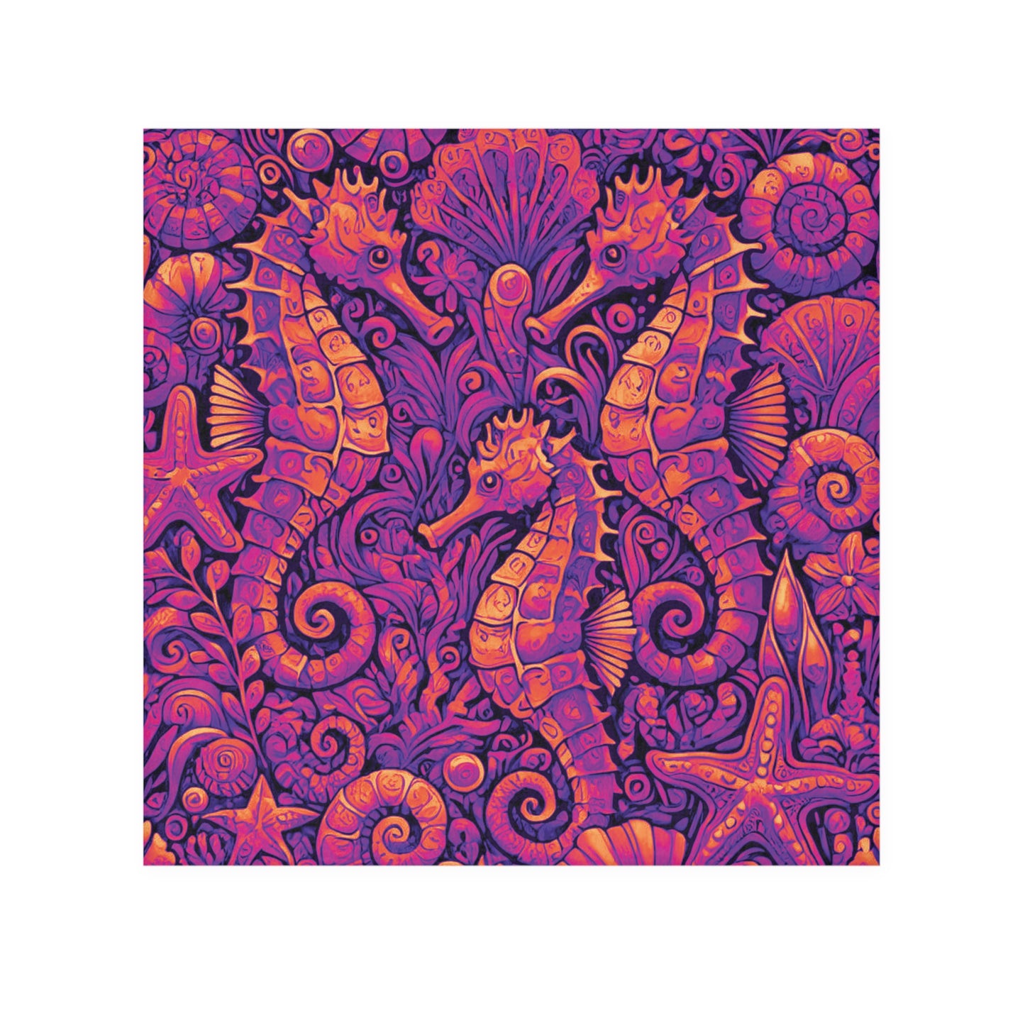 Face Towel - Seahorse Trio/Heatwave