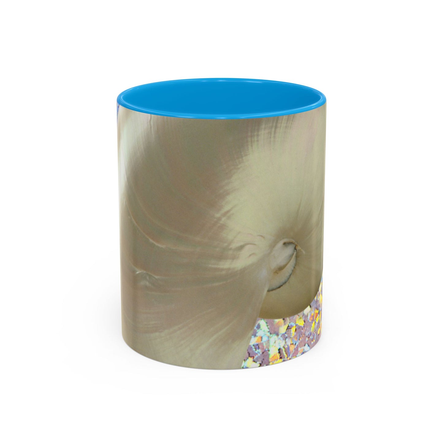 Colorful Mugs (11oz, 15oz), Disco White Nautilus Macro