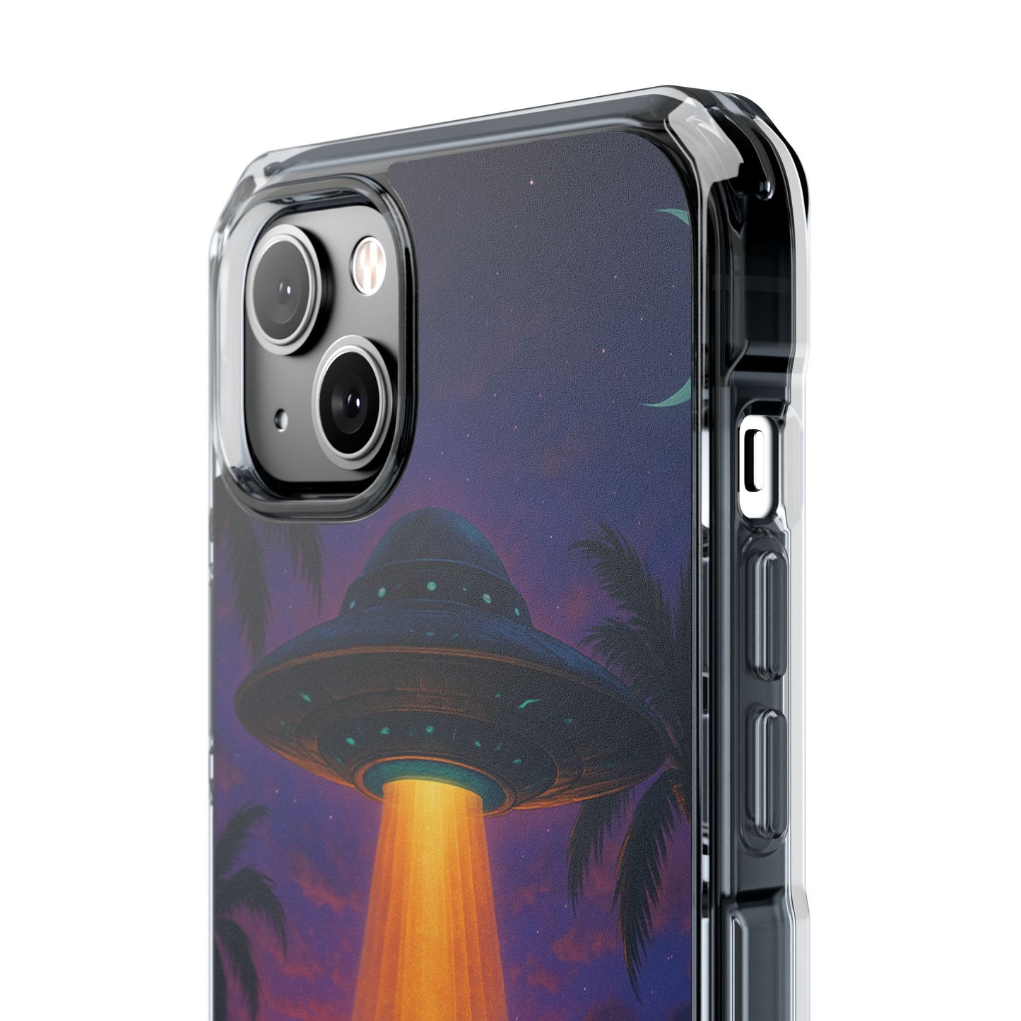 Beach UFO at Night Magnetic Clear Phone Case, Many Models