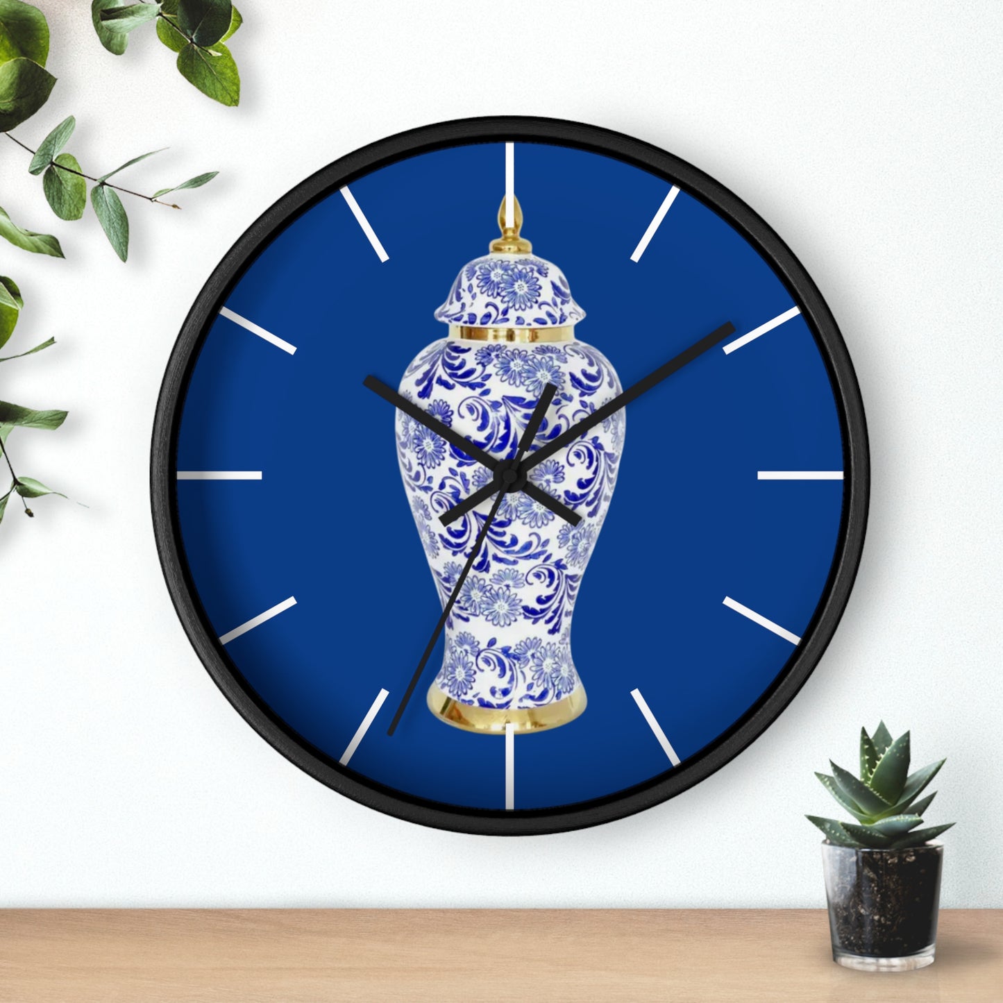 Wall Clock, Blue & White Ginger Jar, Hands/Base Variants