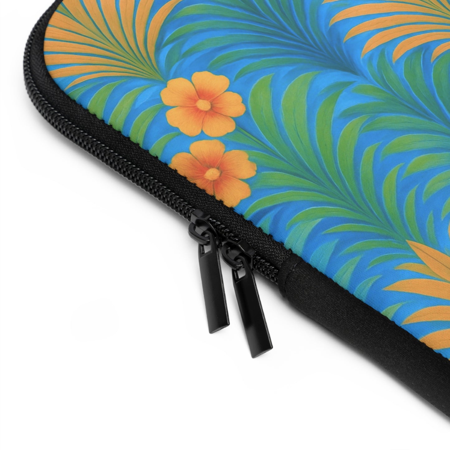 Tropical Laptop Sleeve, 5 Sizes - Perfect for Beach Lovers & Students / Sunrise Palms, Orange