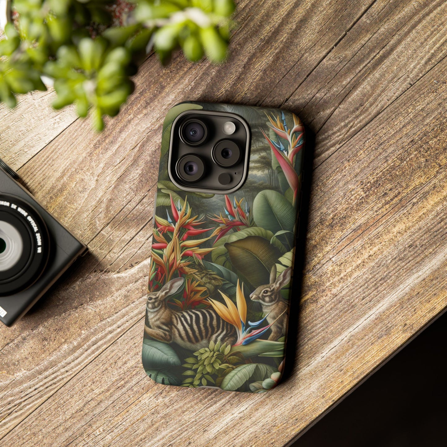 Rainforest Rabbit Outing Phone Case - Tough Cases with Summer Vibe