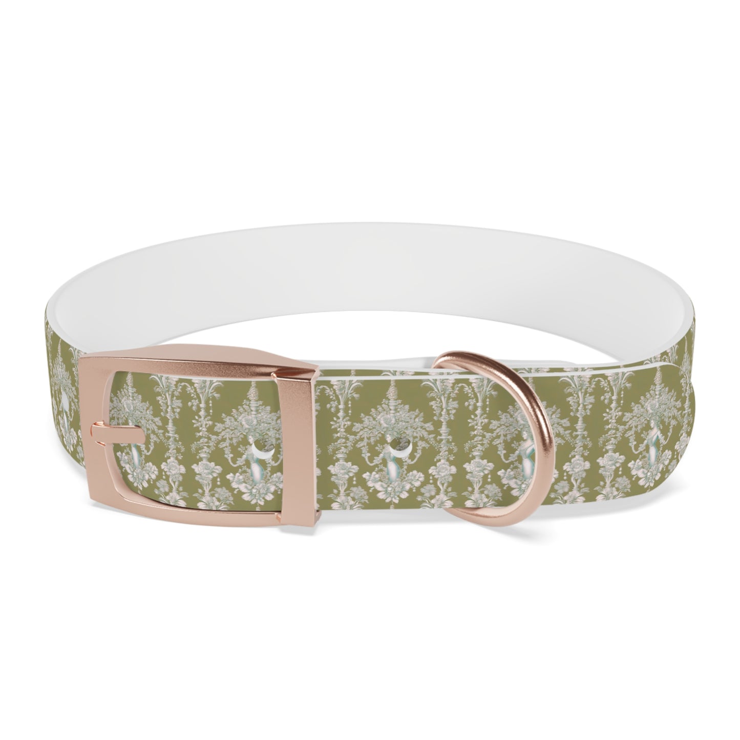 Dog Collar - Pearl Lady Toile, highborn green