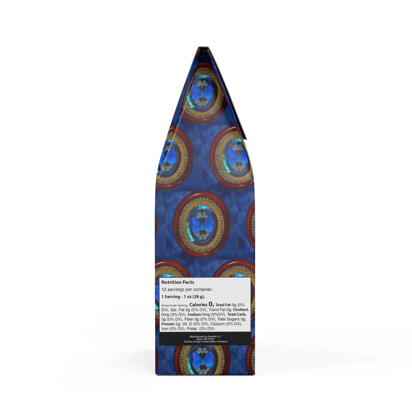 Black Coral Blend™ (Dark French Roast) Specialty Grade Craft Coffee / Real Framed Brazilian Butterflies