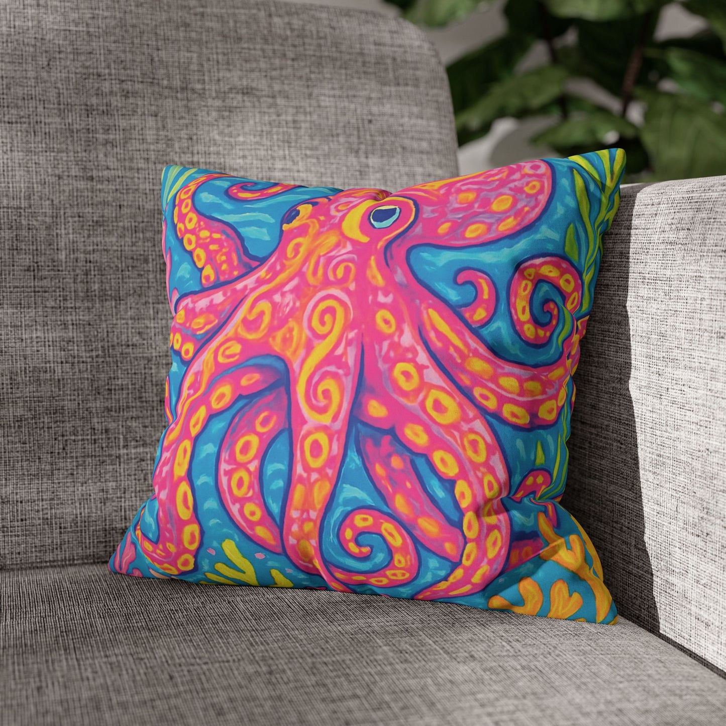 Faux Suede Square Pillowcase - Kraken Joe