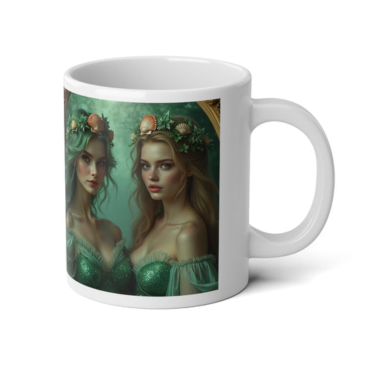 Jumbo Mug, 20oz, Framed Mermaid Princesses | Tropical Coffee Cup