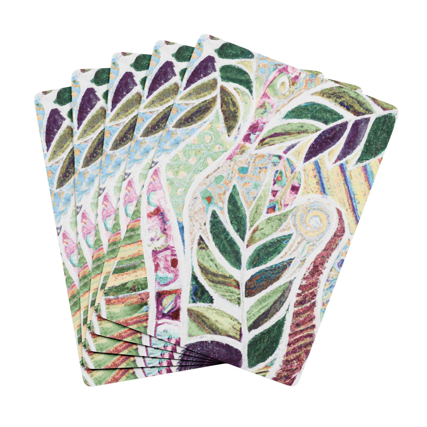 Poker Playing Cards - Amazon Whimsy, Vintage Green