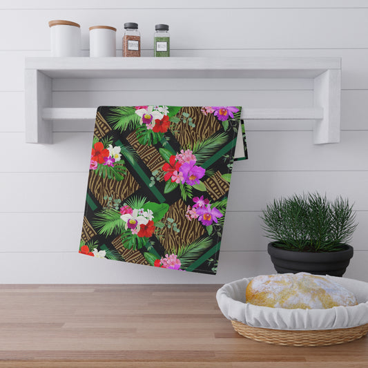 Tea Towels (cotton, poly) - Tiki Orchids