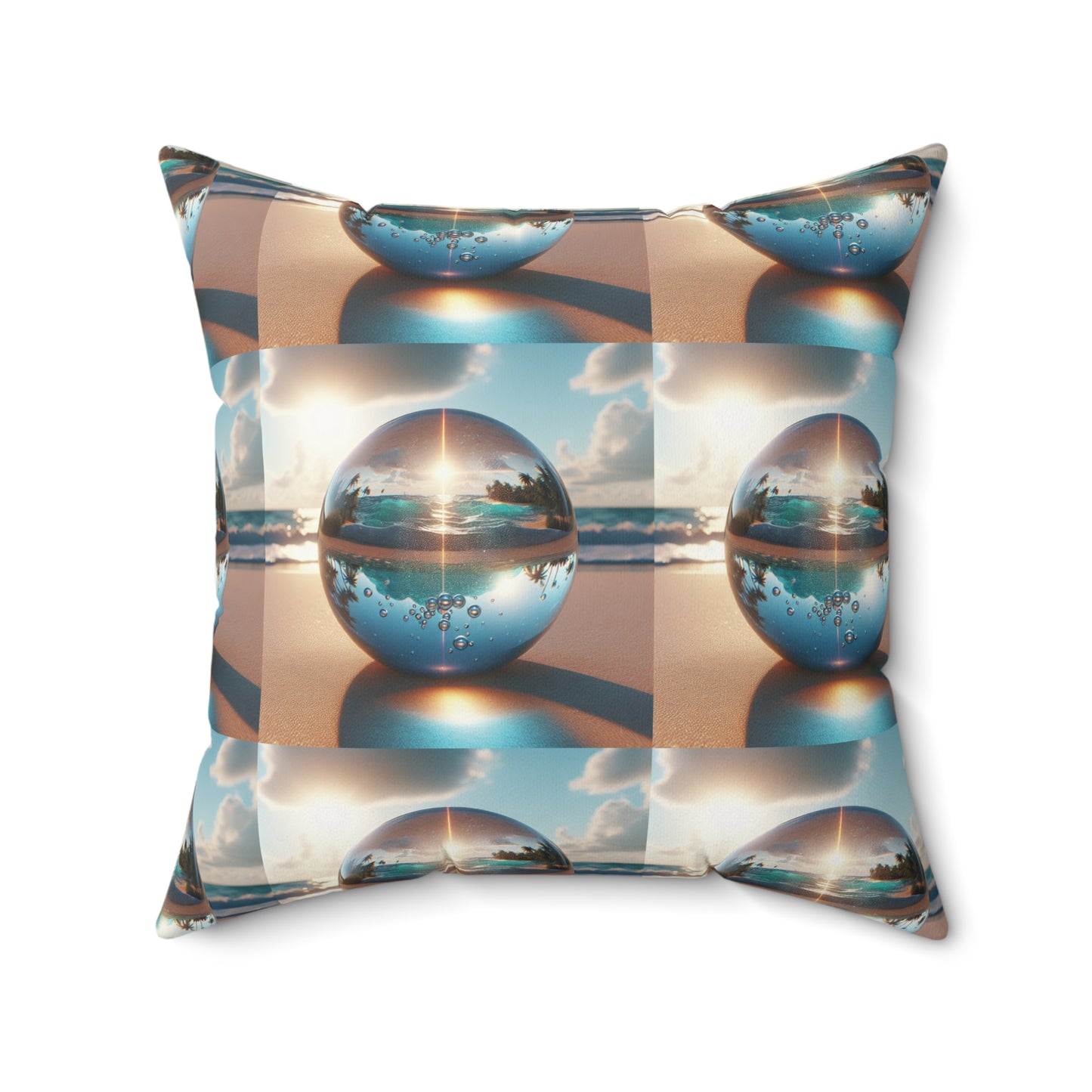 Decorative Pillow - Accent Cushion, 4 Sizes / Beach Illusion Ball