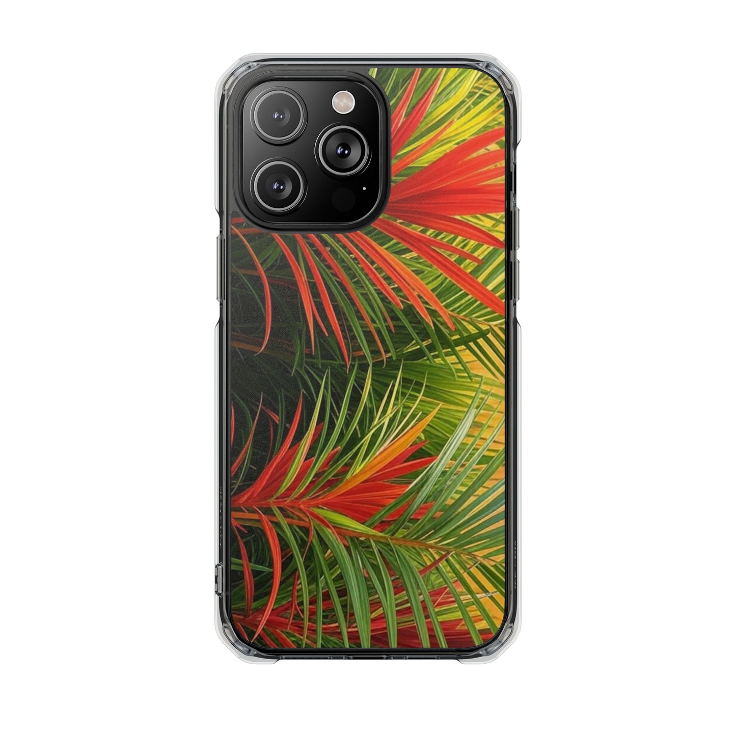 Red Flame Palm Magnetic Clear Phone Case, Many Models