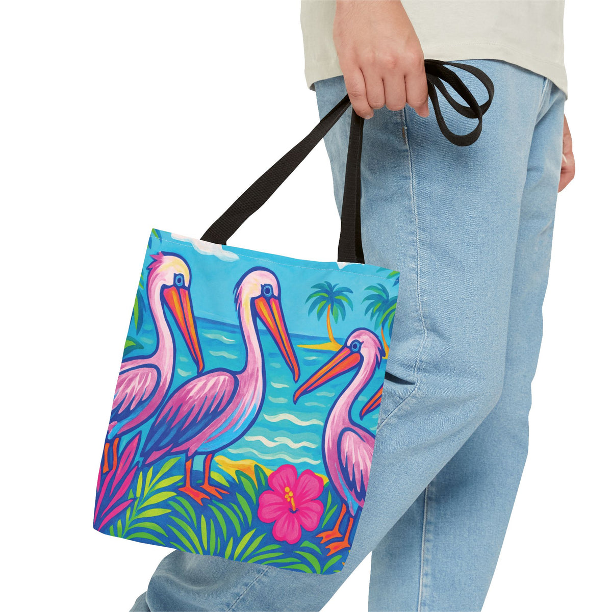 Beach Pelican Party Tote Bag - 3 Sizes