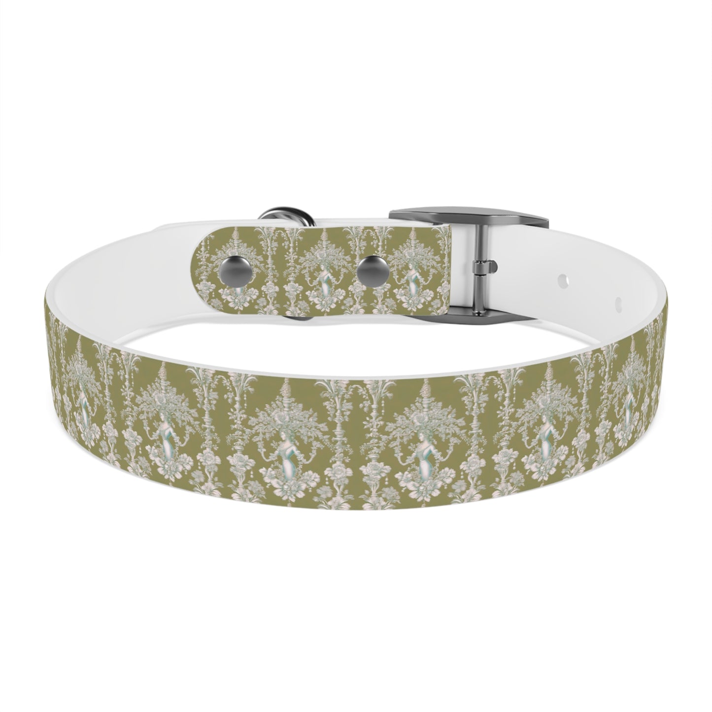 Dog Collar - Pearl Lady Toile, highborn green