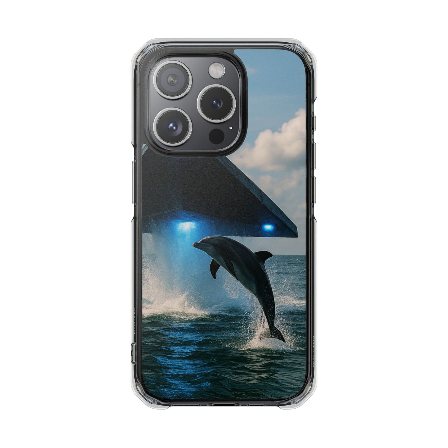 UFO and Dolphin Magnetic Clear Phone Case, Many Models