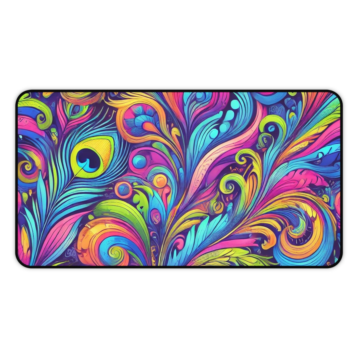 Tropical Mouse Pad/Desk Mat, 2 Sizes - Rainforest Design, Perfect for Home Office / Feather Currents Pop