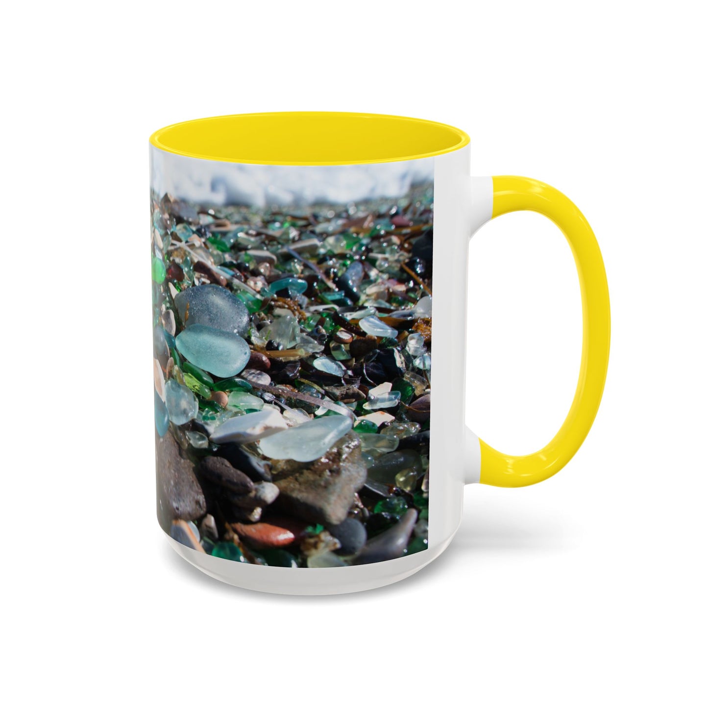 Coastal Accent Coffee Mug | Sea-Inspired Drinkware / Beach Glass Along Shoreline