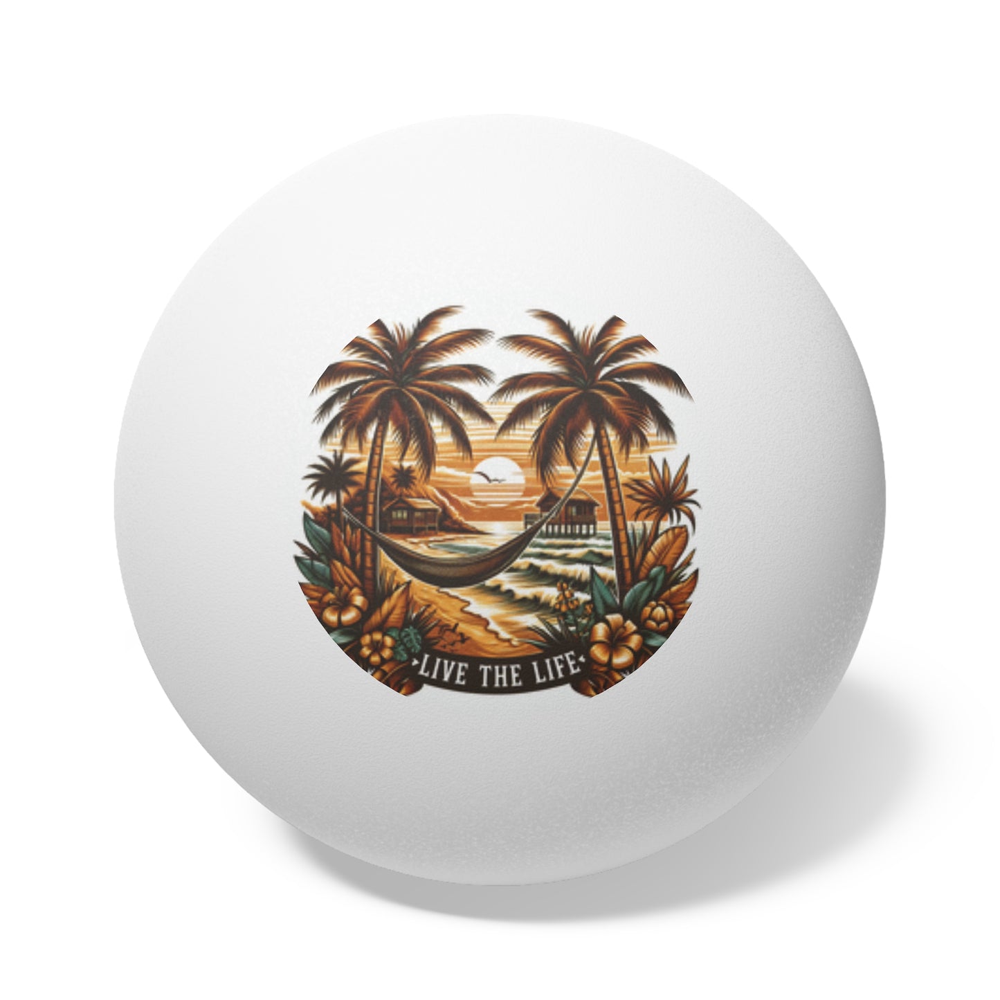 Tropical Paradise Ping Pong Balls - 6 Pack with Live the Life