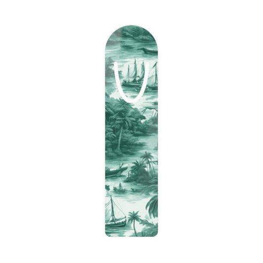 Bookmark - Aluminum, Tropical Toile, Evergreen