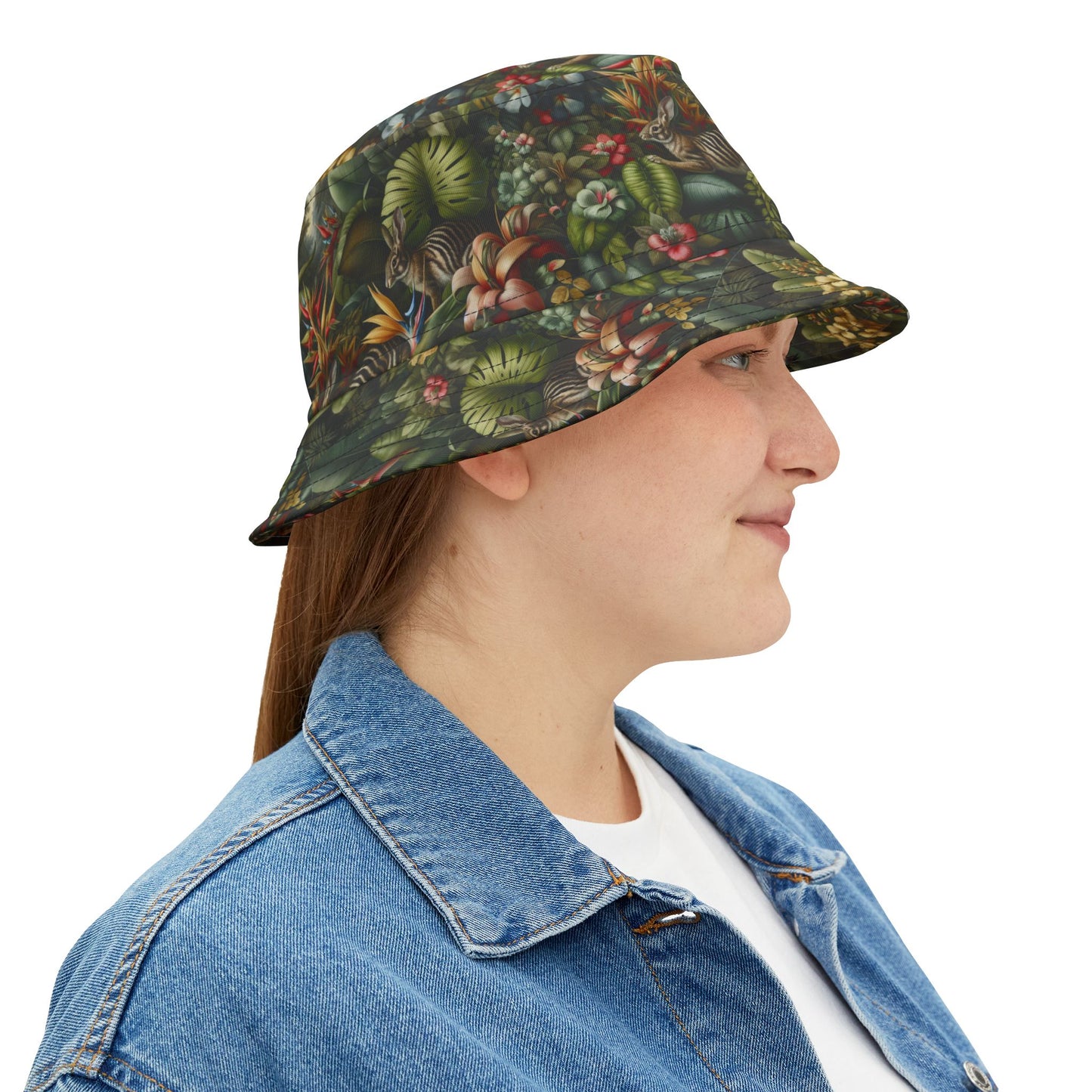Tropical Polyester Bucket Hat, 2 Sizes - Rainforest Rabbit Outing