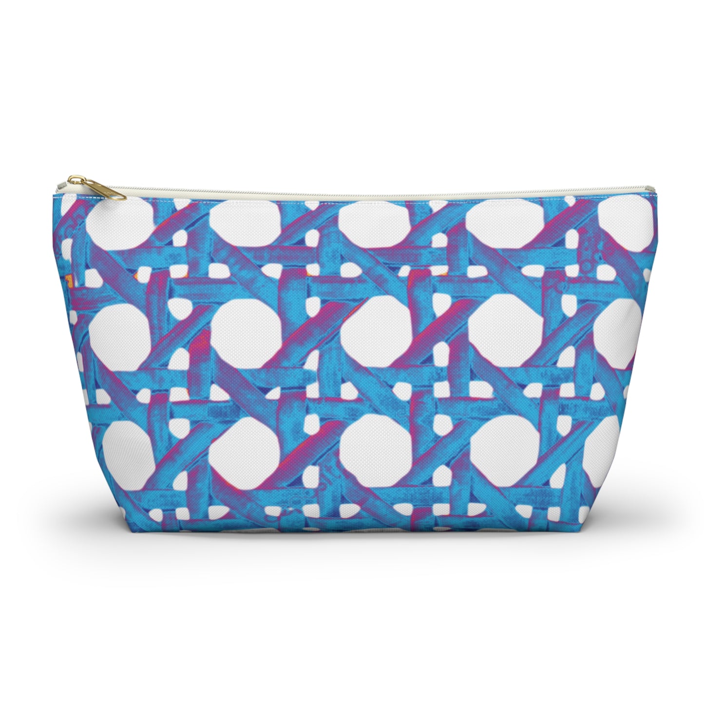 Tropical Accessory Pouch, 2 sizes | Makeup Bag | Perfect for Travel & Everyday Use / Beach Chair Wicker, Turquoise Pop