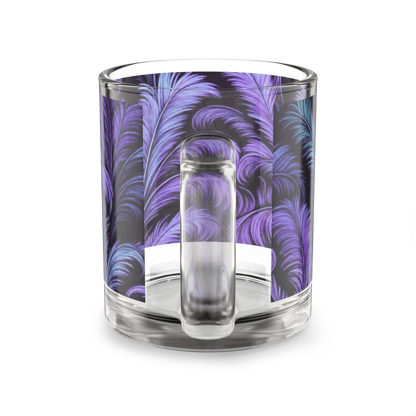 Tropical Glass Mug - 10oz Coffee Cup / Rocco Purple