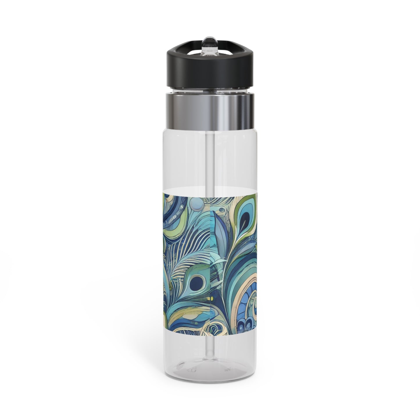 Tropical 20oz Tritan Sport Water Bottle -  Leakproof, Lightweight, BPA-Free / Feather Currents, Blue