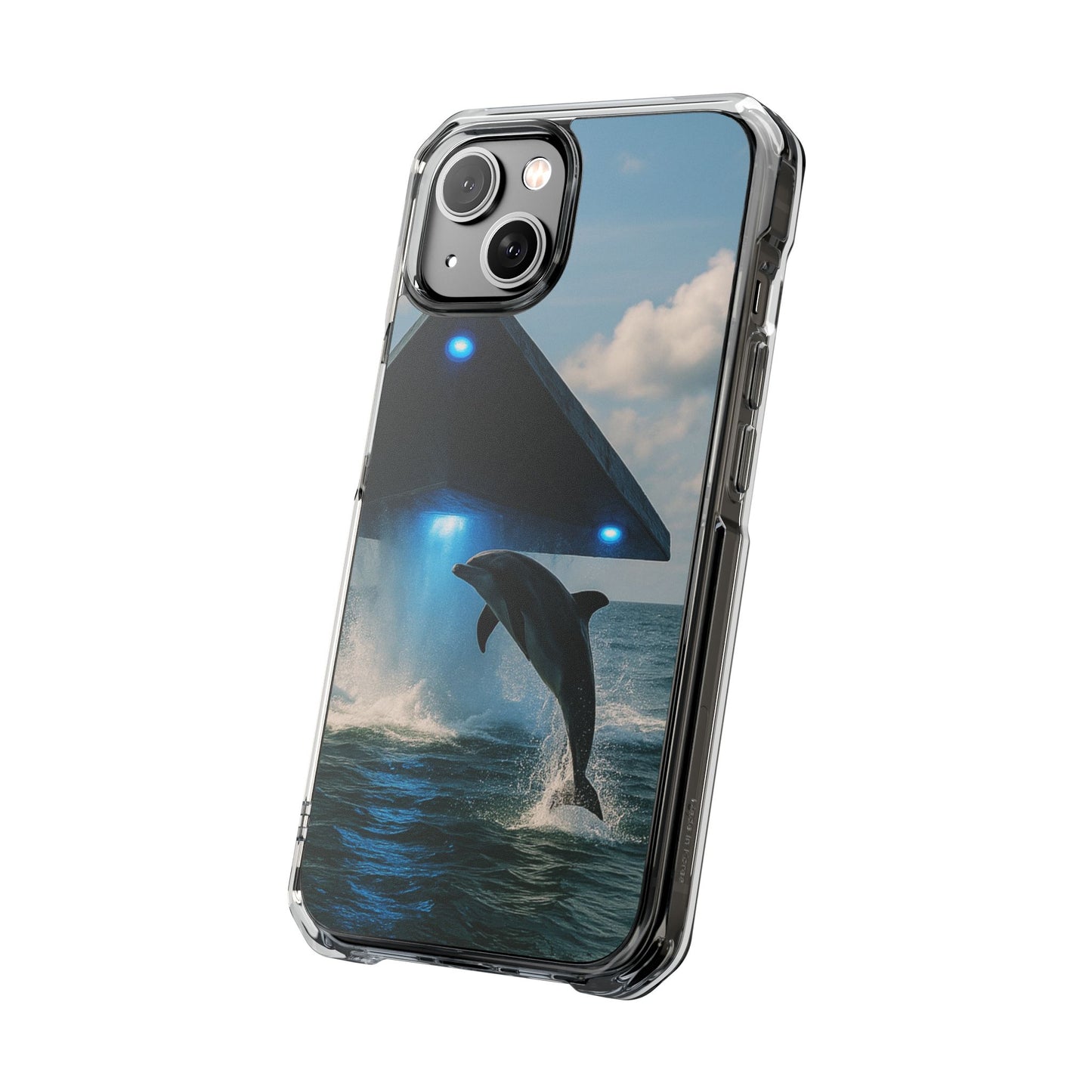 UFO and Dolphin Magnetic Clear Phone Case, Many Models