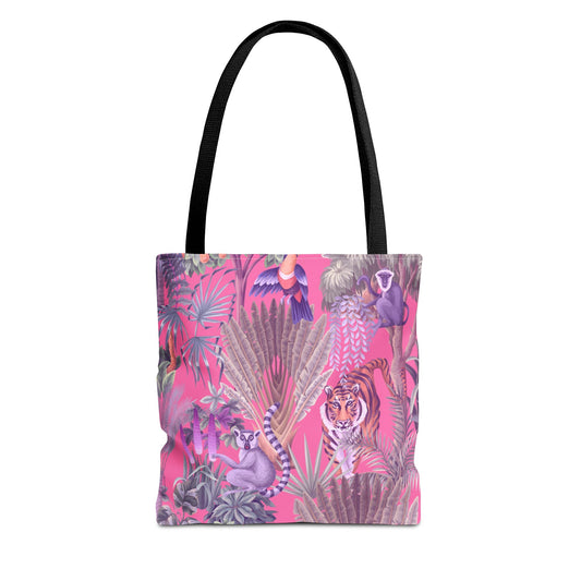 Tiger Haven, Pink Tote Bag - 3 Sizes