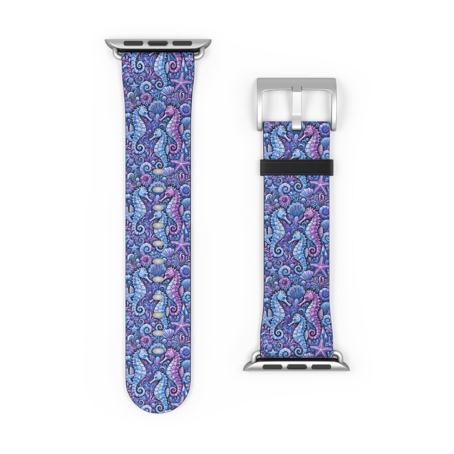 Apple Watch Band - Tropical Seahorse Trio, Blue