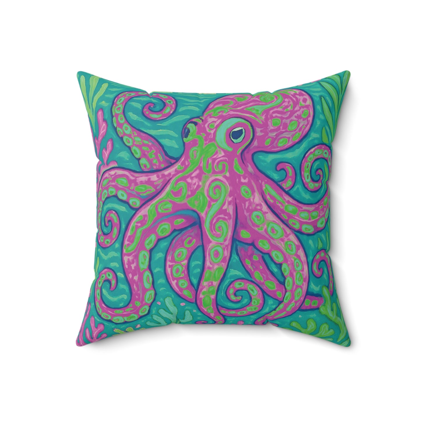 Decorative Pillow - Accent Cushion, 4 Sizes / Octopus Kraken Joe, Purple