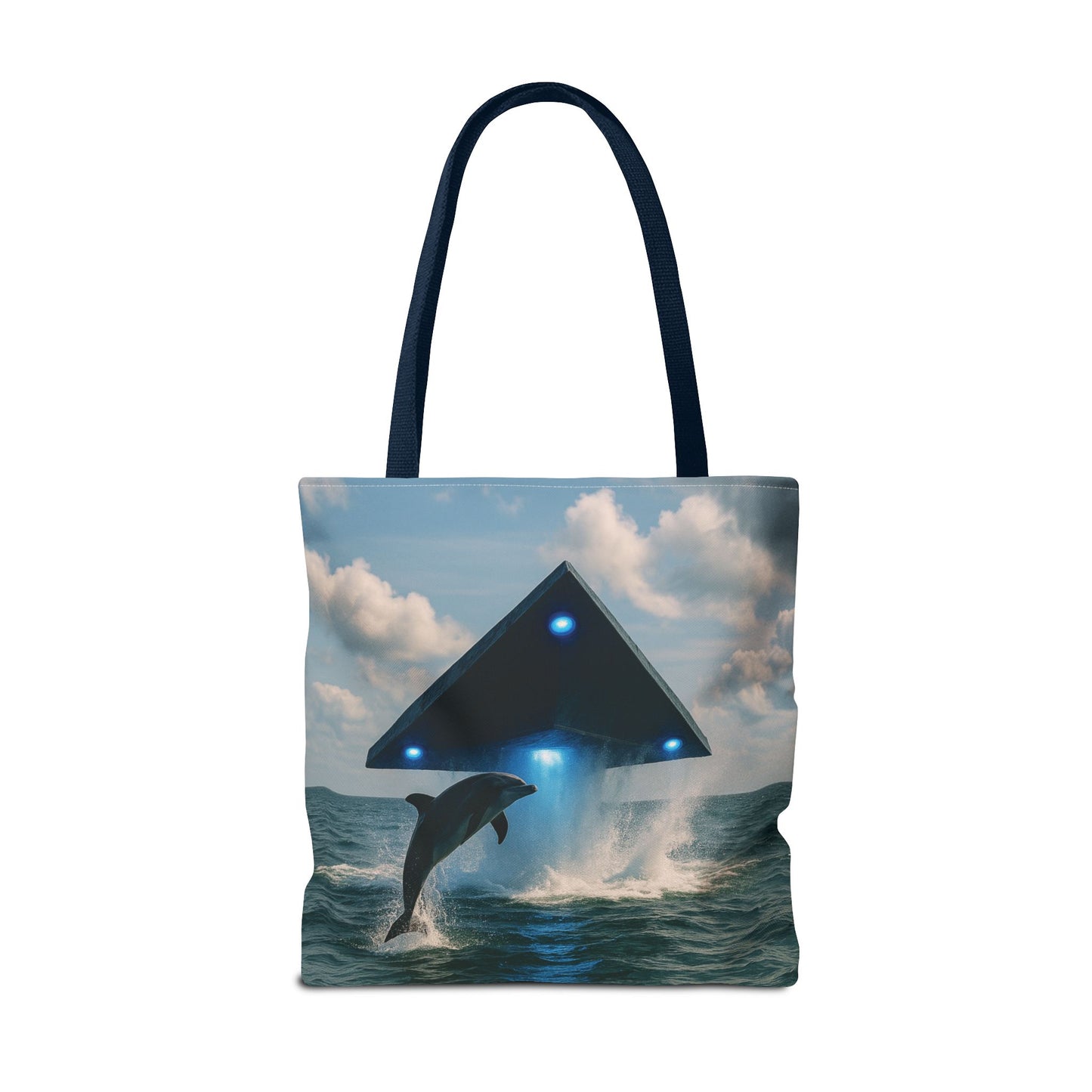 UFO and Dolphin in Ocean Tote Bag - 3 Sizes