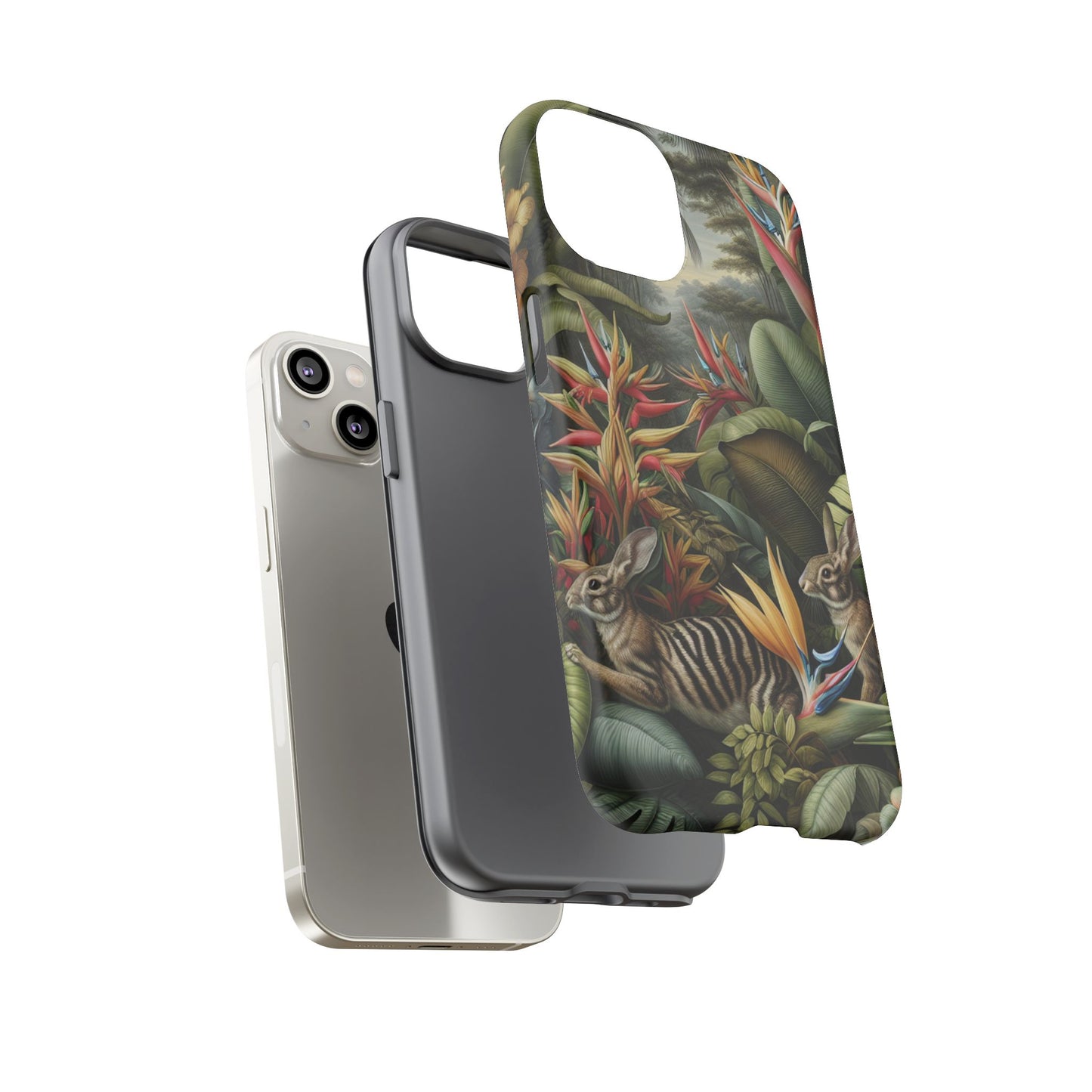 Rainforest Rabbit Outing Phone Case - Tough Cases with Summer Vibe