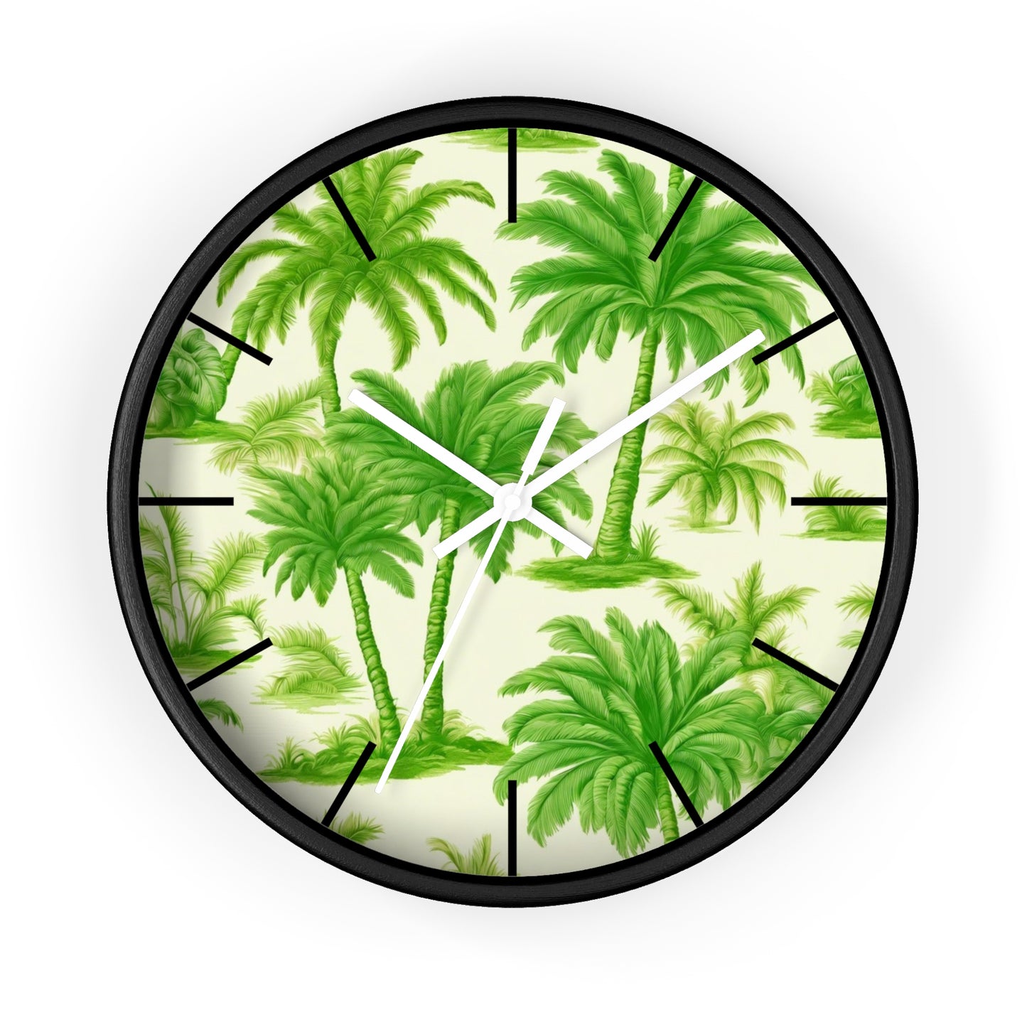 Wall Clock, Playful Palms Toile, Hands/Base Variants