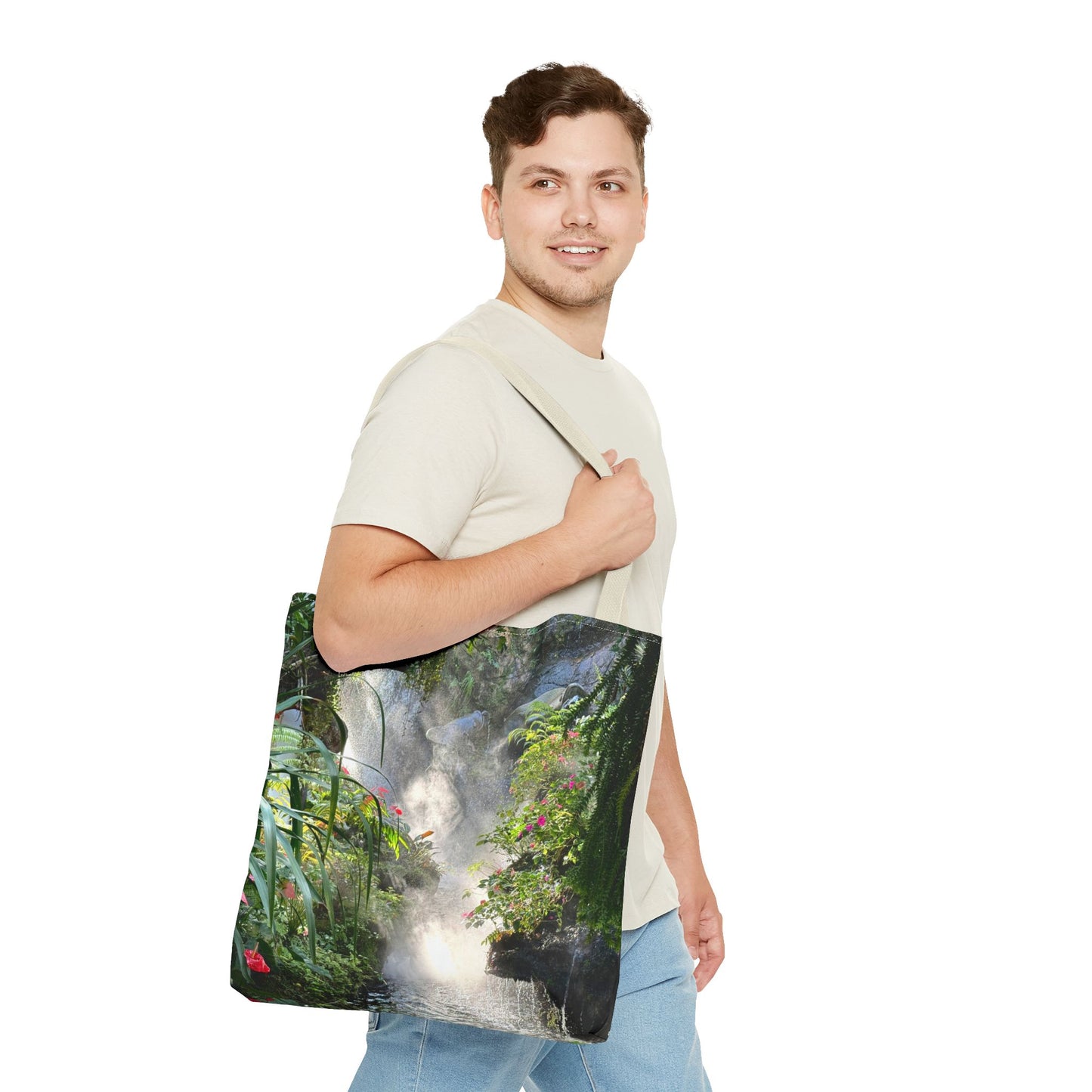 Tropical Misty Rainforest River Tote Bag - 3 Sizes