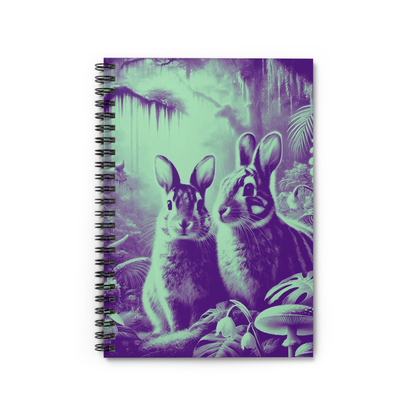 Spiral Notebook - Tropical Sumatran Rabbits/Minty