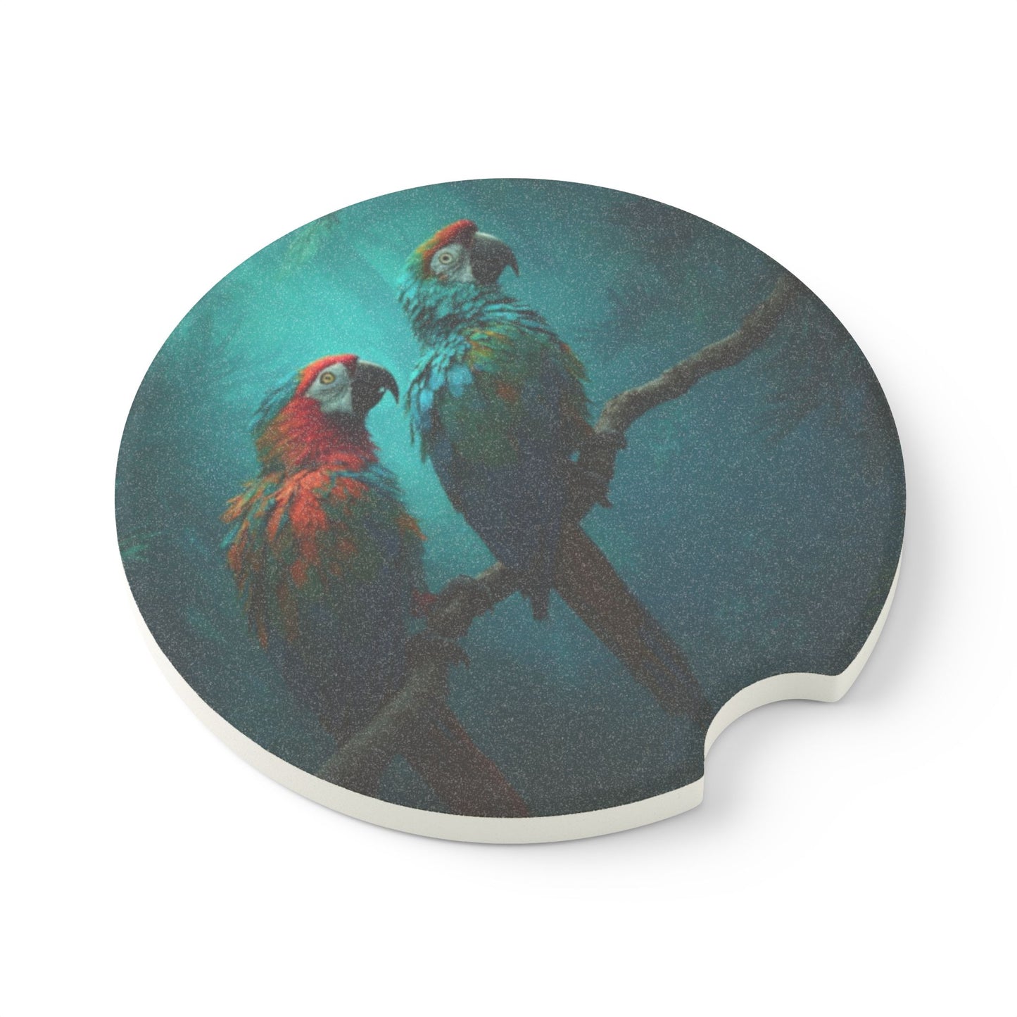 Soapstone Car Coaster - Parrot Friends