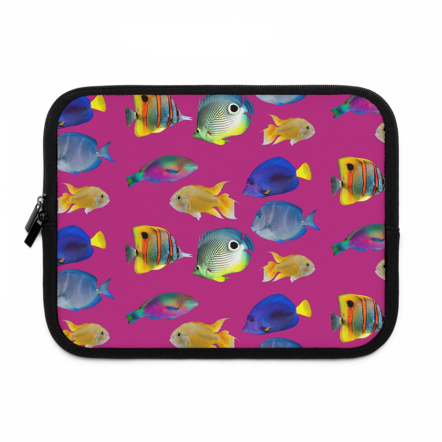 Tropical Laptop Sleeve, 5 Sizes - Perfect for Beach Lovers & Students / School of Fish, Pink