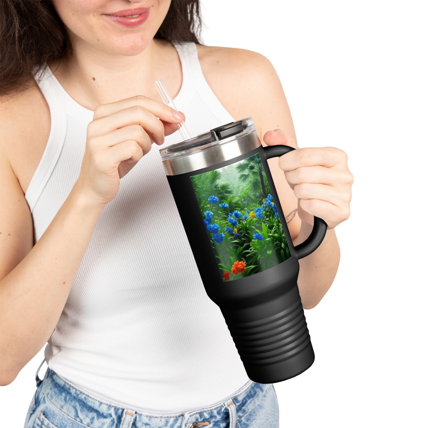 After the Rainforest Rain Insulated Travel Mug - 40oz - Perfect for Outdoor Adventures