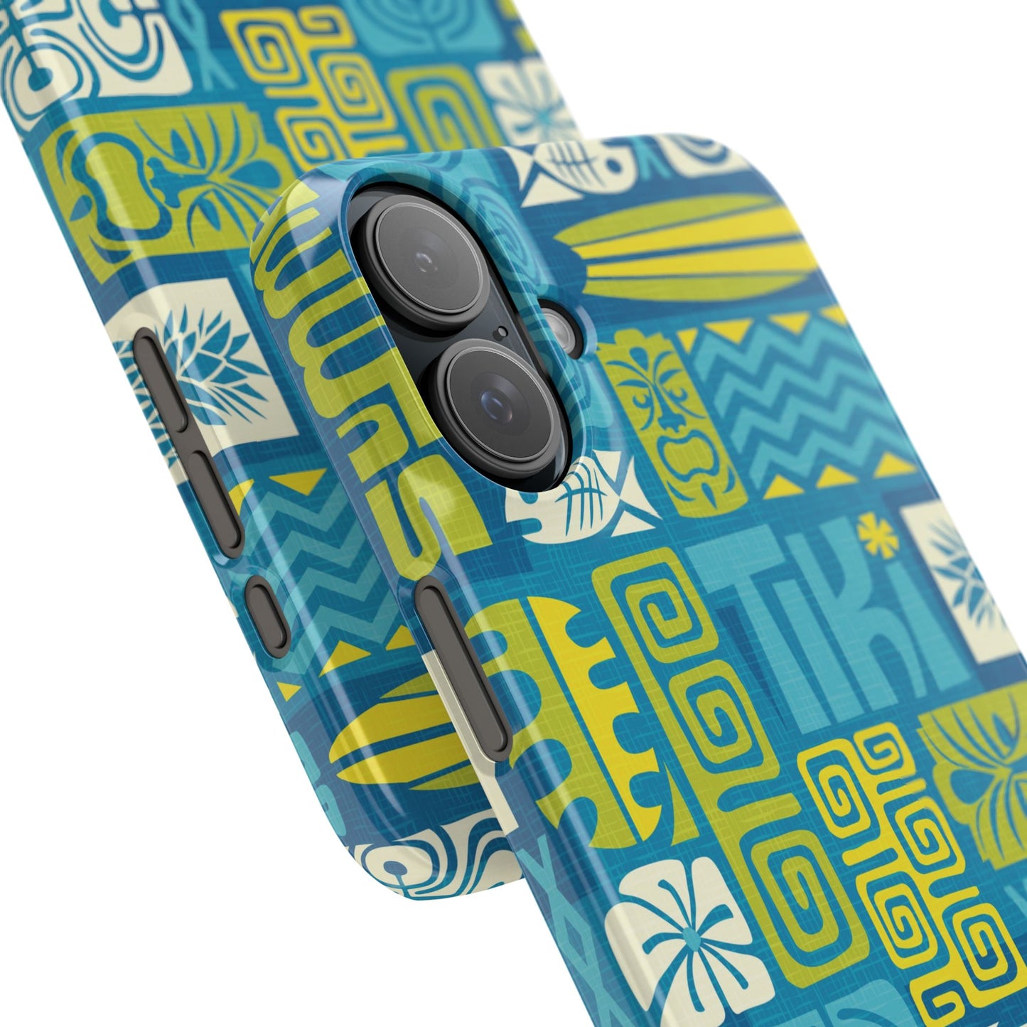 Slim Phone Cases - Tiki Poster Blue