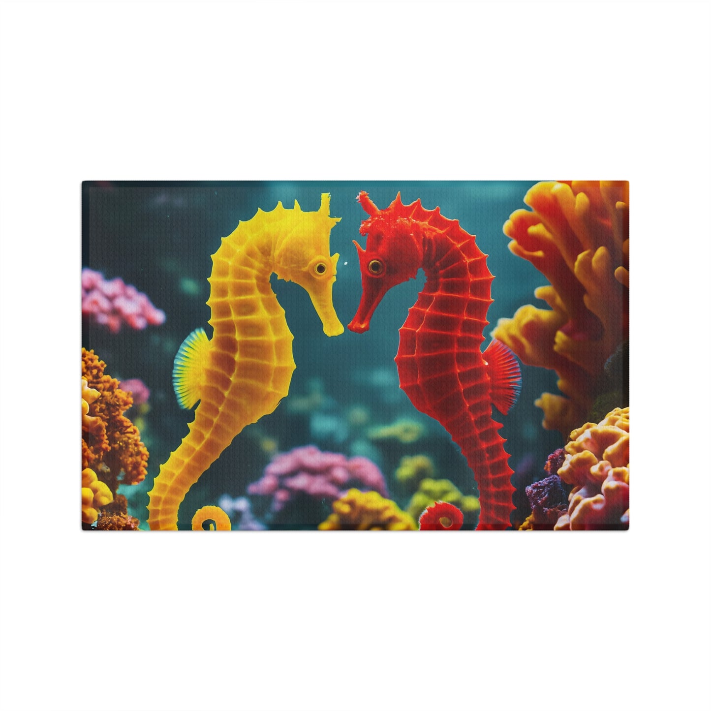 Tropical Microfiber Coffee/Tea Towel – Seahorses in Love