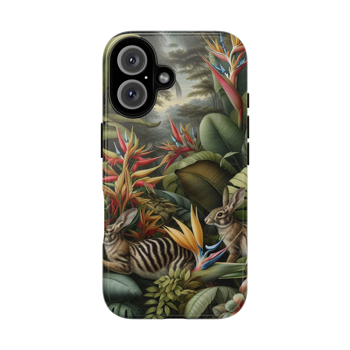 Rainforest Rabbit Outing Phone Case - Tough Cases with Summer Vibe