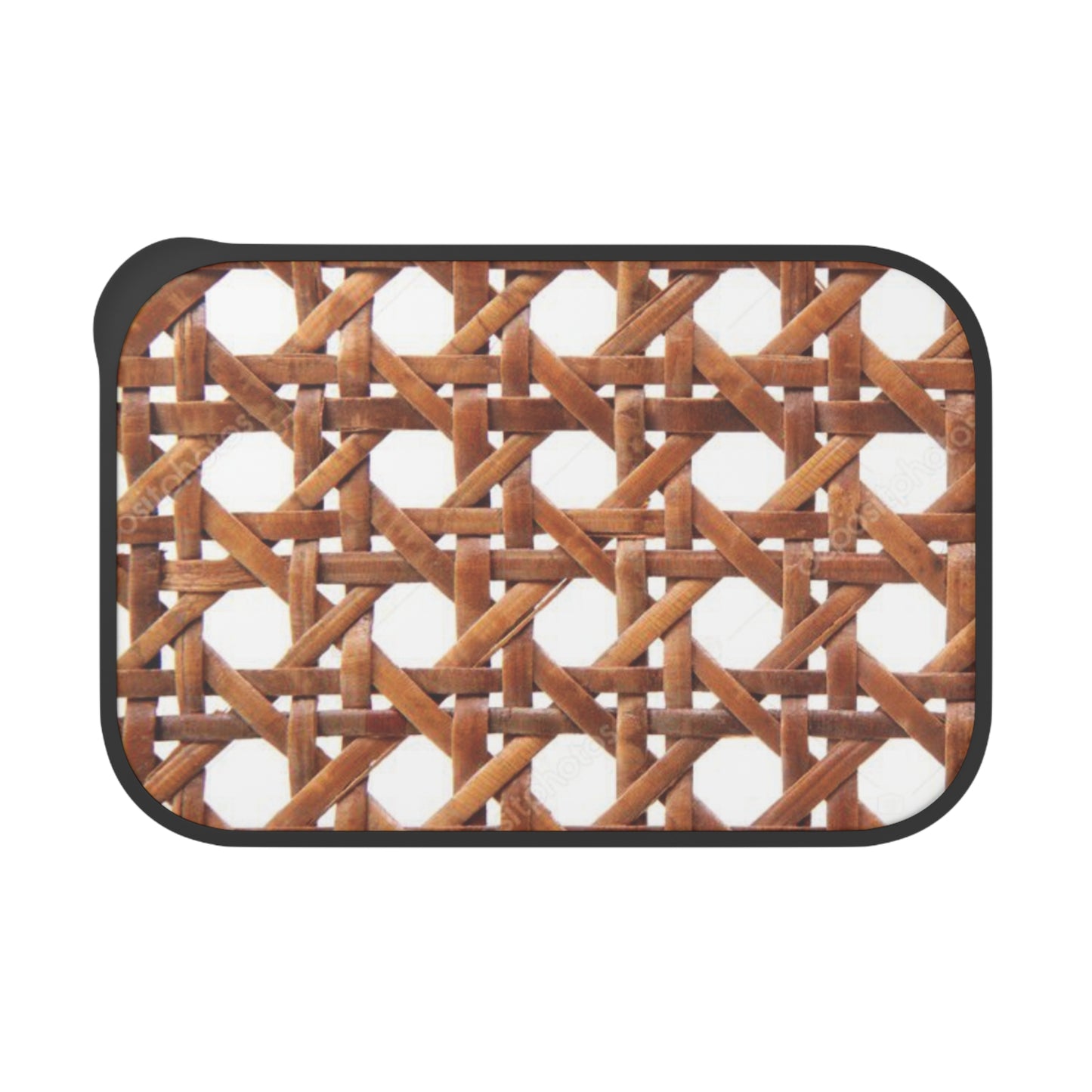 Bento Box with Utensils - Beach Chair Wicker, Brown