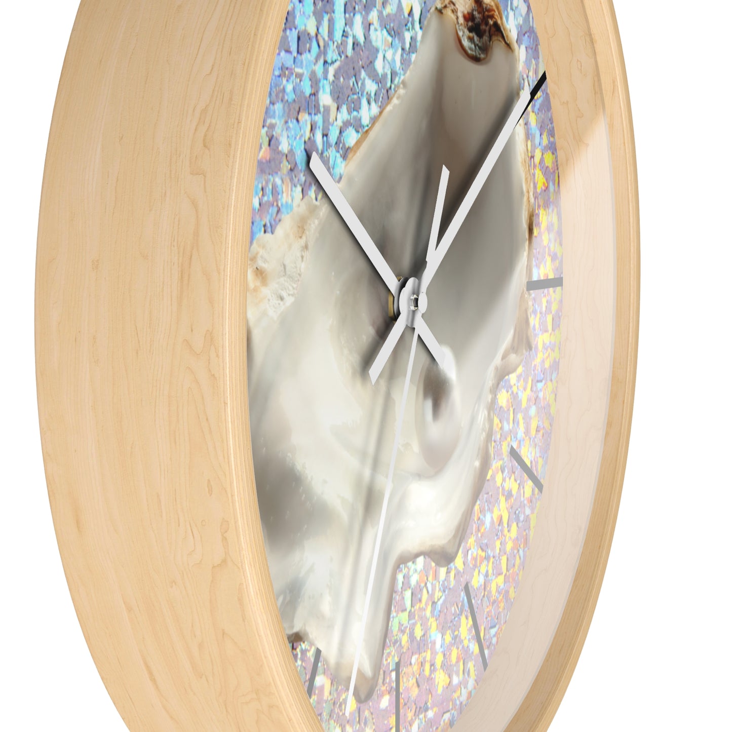 Wall Clock, Disco White Pearl Oyster, Hands/Base Variants