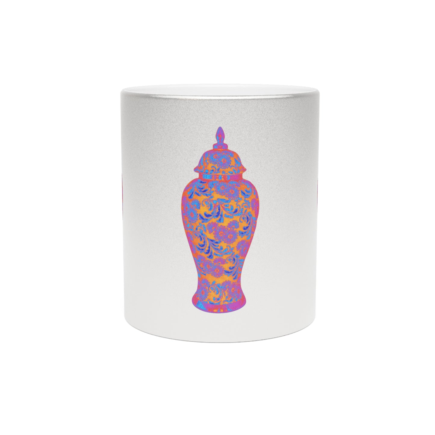 Colorful Tropical Design Metallic Mug, Gold or Silver - Heatwave Ginger Jar