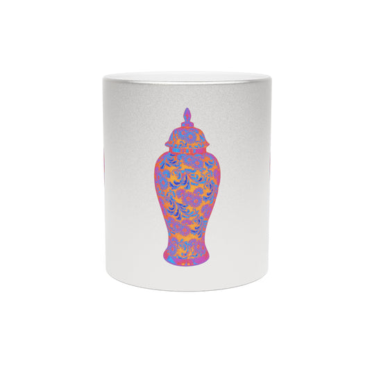 Colorful Tropical Design Metallic Mug, Gold or Silver - Heatwave Ginger Jar