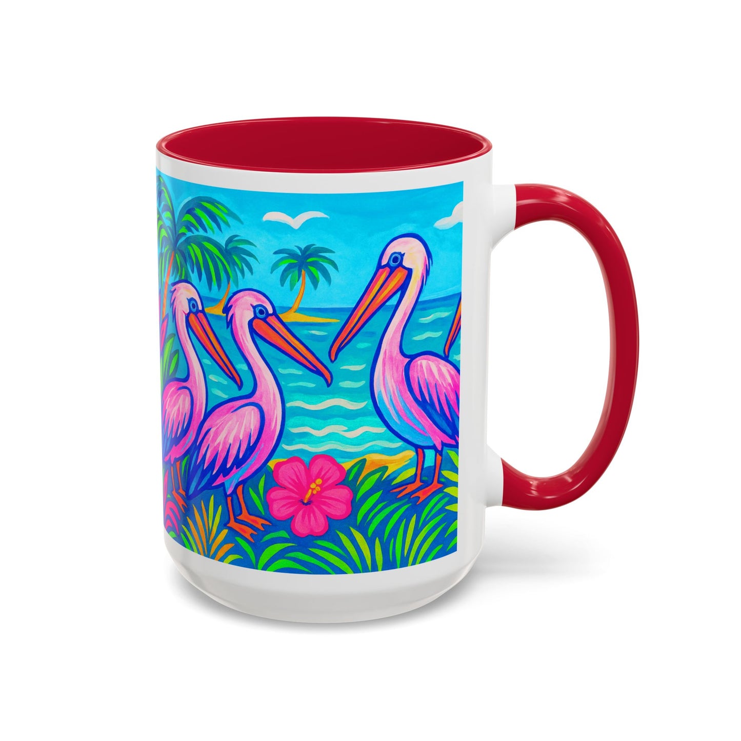 Accent Color Coffee Mug, Many Colors - 11oz & 15oz / Pelican Party